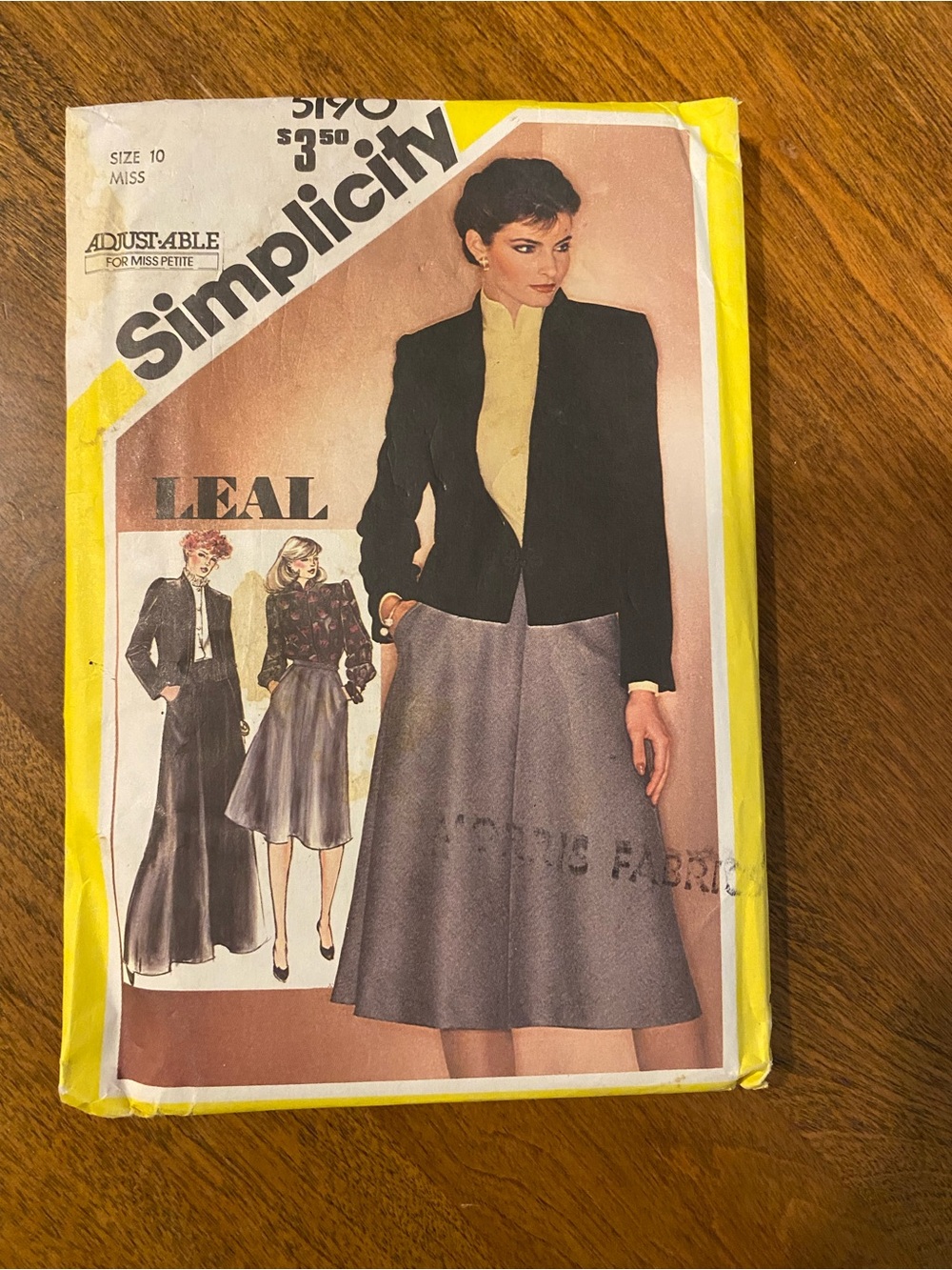 Simplicity 5190 Jacket with Gray A-Line Skirt Pattern